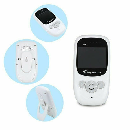 Baby monitor wireless 2,4 GHz con 2.4" display LCD Visione notturna audio DOPPIO