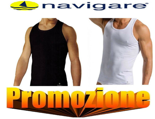 3 PEZZI CANOTTIERA UOMO COTONE ELASTICIZZATO CANOTTA INTIMO T-SHIRT NAVIGARE 572