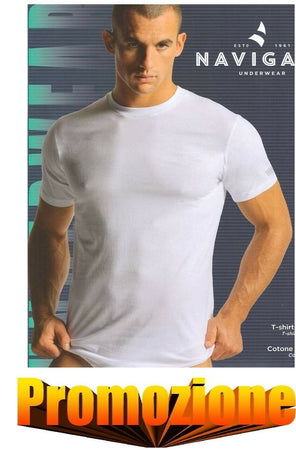 3 PEZZI T-SHIRT UOMO COTONE ELASTICIZZATO GIROCOLLO INTIMO NAVIGARE 513