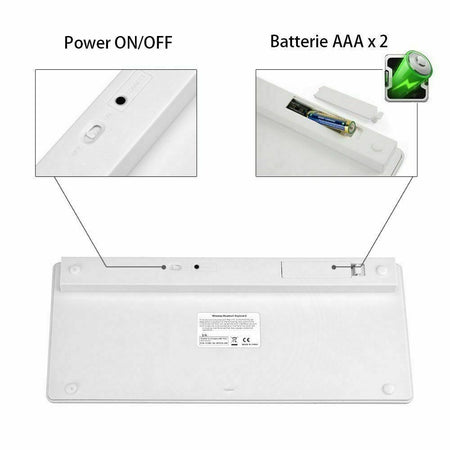 TASTIERA BLUETOOTH ULTRA SLIM WIRELESS COMPATIBILE WINDOWS MAC iOs KEYBOARD
