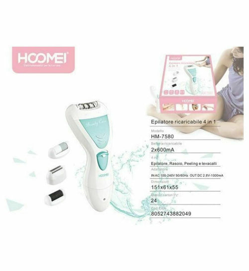 EPILATORE DEPILATORE EPIL RASOIO ELETTRICO DONNA 4 IN 1 HOOMEI HM-7580