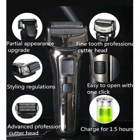 RASOIO TAGLIA CAPELLI ELETTRICO REGOLA BARBA RICARICABILE VGR V-303