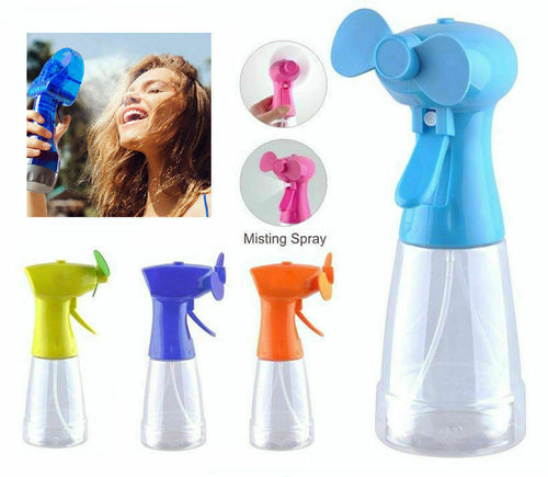 MINI VENTILATORE CON NEBULIZZATORE SPRAY ACQUA BATTERIA PORTATILE VAPORIZZATORE