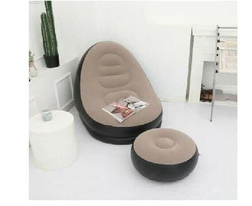 Poltrona Gonfiabile Floccata Cm 116x98x83 con Poggiapiedi