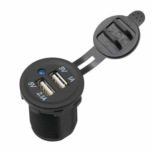 caricabatterie USB 12V/24 presa accendisigari doppia porta per auto furgone moto