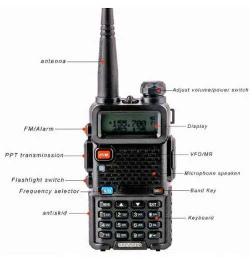 ricetrasmittente Walkie Talkie Con Base Di Ricarica Andowl QY-5RL Potenza 4800