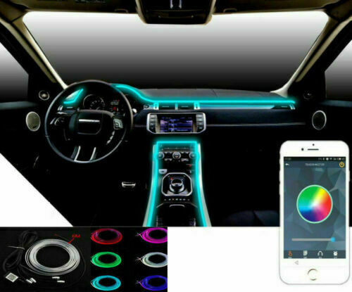 STRISCIA LED FLUORESCENTE LUCI AMBIENTE ILLUMINAZIONE AUTO CON APP SMARTPHONE
