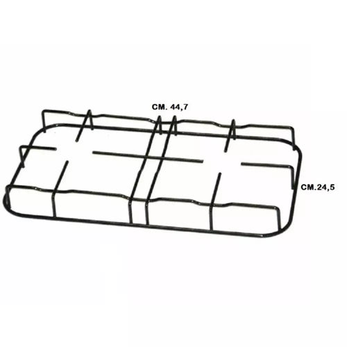 Griglia in acciaio nera 2 fuochi cucina gas Jollynox 44,7 x 24,5cm.