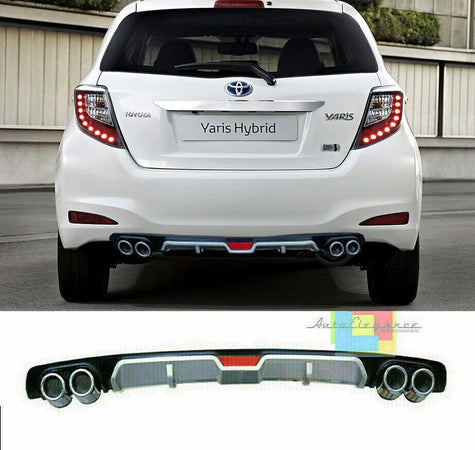 DAM SOTTO PARAURTI QUATTRO TERMINALI TOYOTA YARIS 2012+ DIFFUSORE ABS