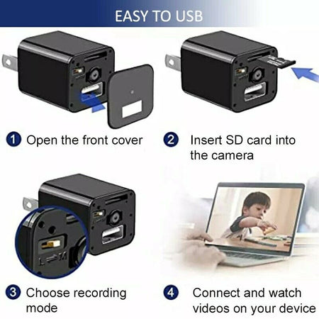 TELECAMERA NASCOSTA AUDIO VIDEO NASCOSTA SPIA CARICATORE USB PER CELLULARI