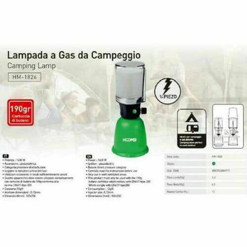 LAMPADA A GAS DA CAMPEGGIO 190GR HOOMEI ELETTRODOMESTICI