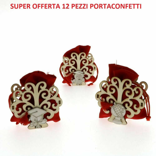 12 PEZZI PORTACONFETTI Albero della vita portaconfetti BOMBONIERA LAUREA
