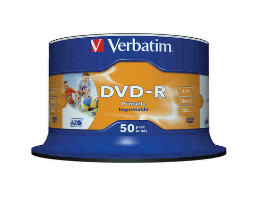 0250 DVD -R PRINTABLE VERBATIM AZO 16x vergini vuoti stampabili DVDR PRINT