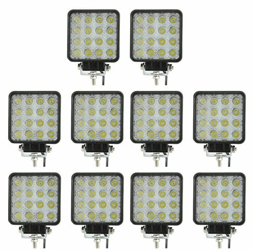 10X 48W WATT LED LUCE FARO 12V LAMPADA DA LAVORO FARETTO AUTO BARCA CAMION
