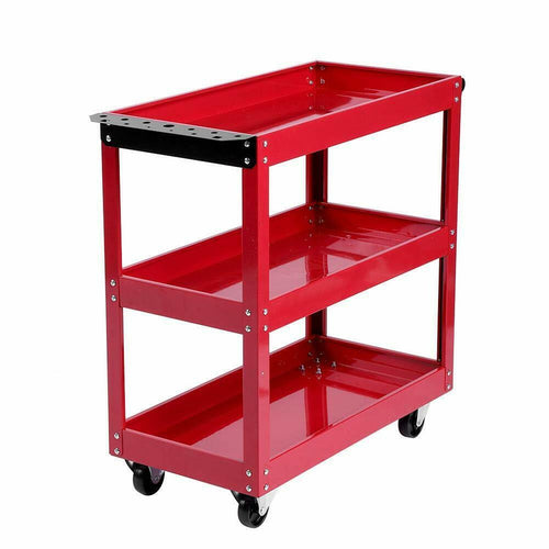 CARRELLO PER ATTREZZI DA OFFICINA MULTIUSO PORTA UTENSILI 3 RIPIANI CON RUOTE