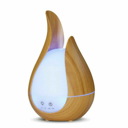 DIFFUSORE AROMI FANTASIA LEGNO 7 COLORI LUCI AROMATERAPIA CROMOTERAPIA 200ML