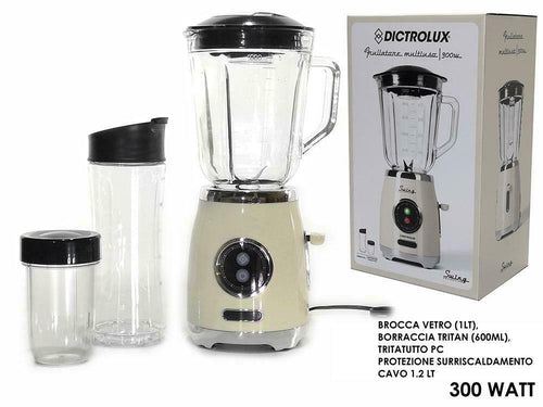 Frullatore Lame in Acciaio Tritatutto Tritaghiaccio Frullati 300W BEIGE