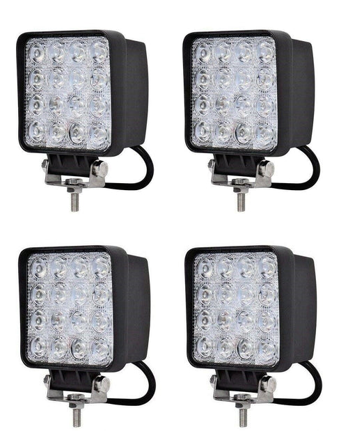 4X 48W WATT LED LUCE FARO SUPPLEMENTARE 12V 24V DA LAVORO FARETTO AUTO CAMION