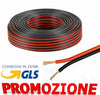 Rotolo cavo audio altoparlante filo 50mt impianto stereo rosso e nero 2x0,5mm²