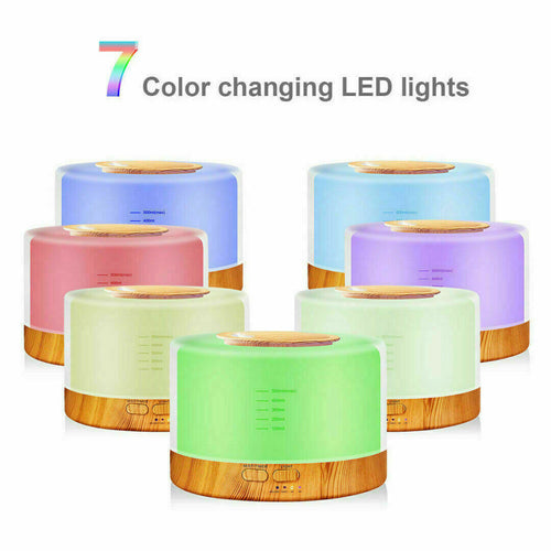 DIFFUSORE AROMI UMIDIFICATORE AROMATERAPIA 500ML OLI LAMPADA LED CON TELECOMANDO