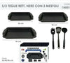 TRIS TEGLIE FORNO LASAGNERE TEGAMI 3 CON MESTOLI BAVARIA RETTANGOLARE