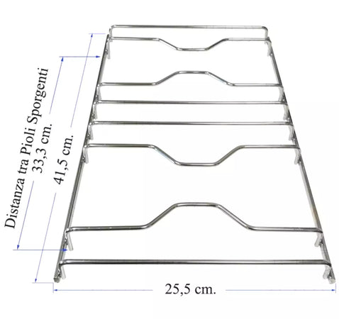 Griglia 2 fuochi in acciaio per cucina gas Areilos Xper cm.41,2 x 25,5 con perni
