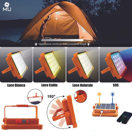 m MU Faretto LED Portatile Ricarica Solare e USB 15W 20W 27W 35W LED