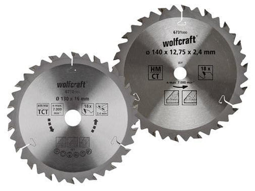 DISCO LAMA PER SEGA SEGHE CIRCOLARI 18 DENTI WOLFCRAFT PER LEGNO-MASONITE 140mm
