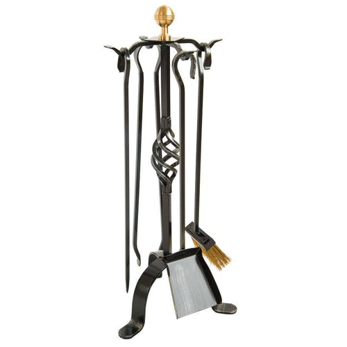 SET ATTREZZI CAMINO MOD. TREVI CM.27XH65 CM ACCESSORI PER CAMINETTO