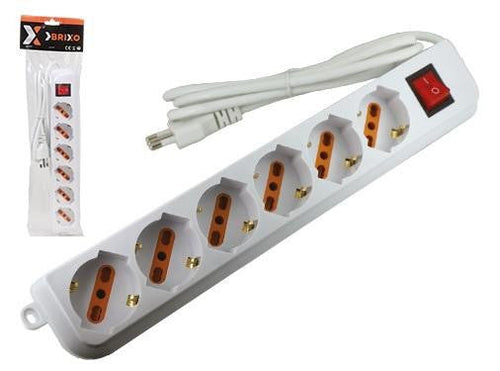 MULTIPRESA IN LINEA POLARIS C/INT. 6POSTI SCH/BIP