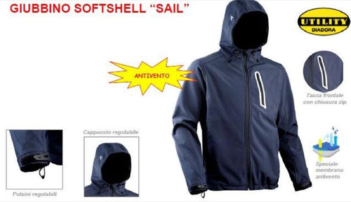 GIUBBINO GIUBBOTTO LAVORO SOFTSHELL SAIL IMBOTTITURA INTERNA 3 TASCHE