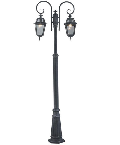 LAMPIONE DA GIARDINO ILLUMINAZIONE ESTERNA A DUE BRACCI NAPOLI W60 CM. 220H