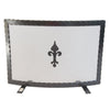 SCHERMI PARASCINTILLE IN FERRO BATTUTO CURVO CM.68X18X47 CAMINO CAMINETTO