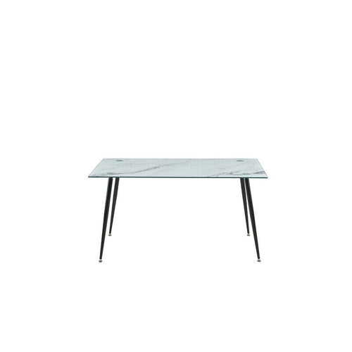 Tavolo Moderno Rettangolare in Marmo e Vetro Mirror cm. 120x80x75H