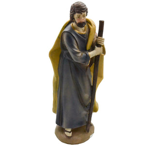Statuina "San Giuseppe" per presepe natività in poliresina decorata a mano
