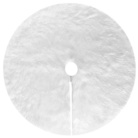 Copri base Bianco per Albero di Natale a pelo sintetico lungo tondo