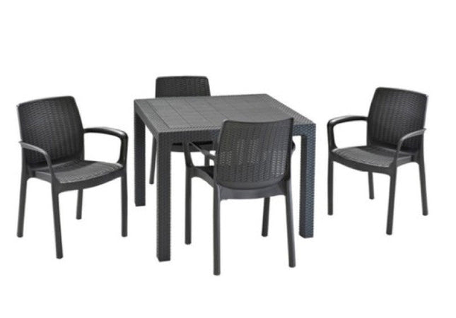 SEDIA DA GIARDINO IN RESINA ANTIURTO EFFETTO POLIRATTAN MELODY CM. 58X58X83H PZ2