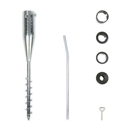 Picchetto in metallo porta ombrellone trivella per sabbia e sassi h 56 cm