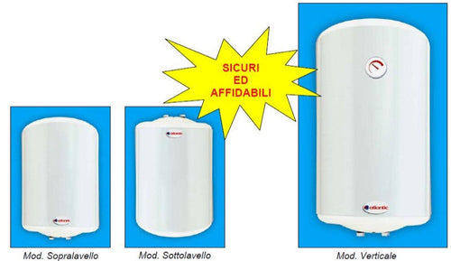 SCALDACQUA ELETTRICO SCALDABAGNO LT. 10 SOTTOLAVELLO 1200 WATT ATLANTIC