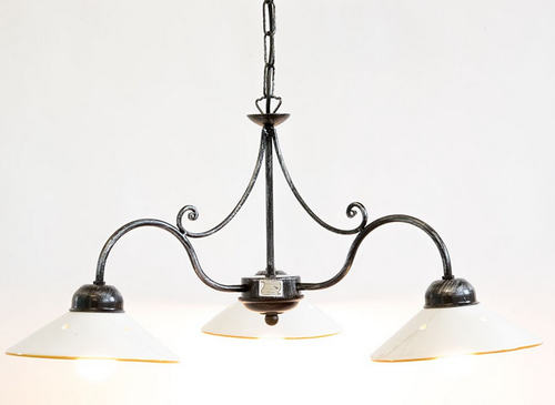 LAMPADARIO A 3 LUCI ATMOSFERA FERRO BATTUTO LAMPADE APPLIQUE LAMPIONE LANTERNE
