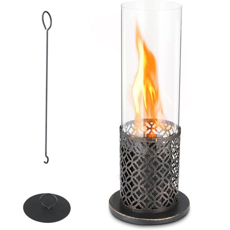 Lampada a Bioetanolo da Tavolo "Tolosa" in Acciaio per arredamento Bar e Ristoranti