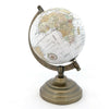 Mappamondo con piedistallo in legno girevole sull'asse decorazione per ambienti h 32 cm