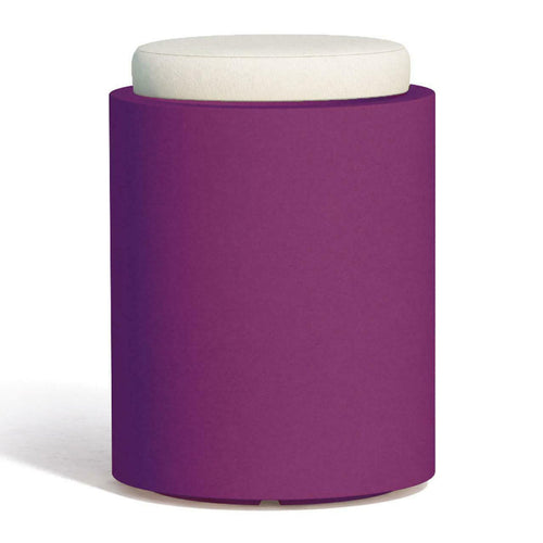 Poltroncina Comfy Round pouf in resina con cuscino alto confortevole Made in Italy