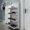 Scarpiera Slim in metallo Bianco con ante basculanti porta scarpe salvaspazio da interno