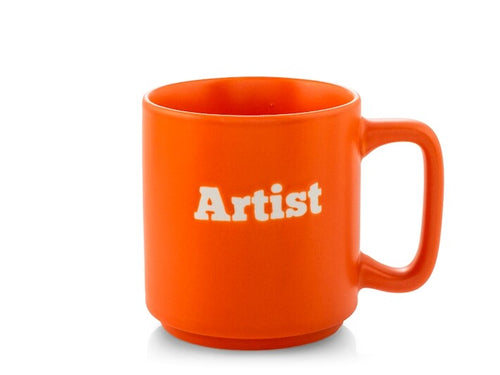 Tazza in Ceramica arancione con Scritta Artist - Capacità 320 ccH&H