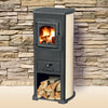 Stufa a legna Karma 7 kW in acciaio verniciato caminetto h 89 cm