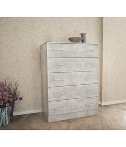 KIT CASSETTIERA CASSETTONE 5 CASSETTI CM. 80X45X111H BIANCO O CEMENTO ROVERE