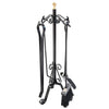 SET ATTREZZI CAMINO ECO IN FERRO BATTUTO ACCESSORI PER CAMINETTO CM. 23x59H