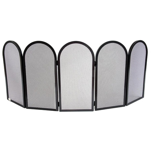 SCHERMI PARASCINTILLE A 5 ARCHI IN FERRO BATTUTO CM. 122X2X50