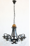 LAMPADARIO A 5 LUCI MARGHERITA FERRO BATTUTO LAMPIONE APPLIQUE LANTERNA LAMPADA